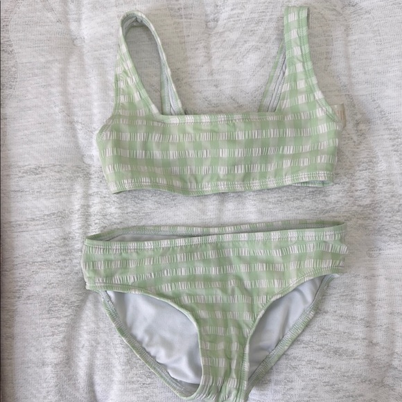 GB girls Other - GB Girls Green and White Checkered Bikini